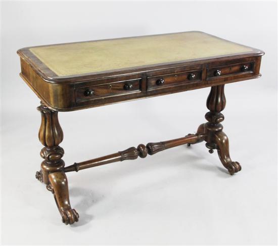 Victorian mahogany library table(-)